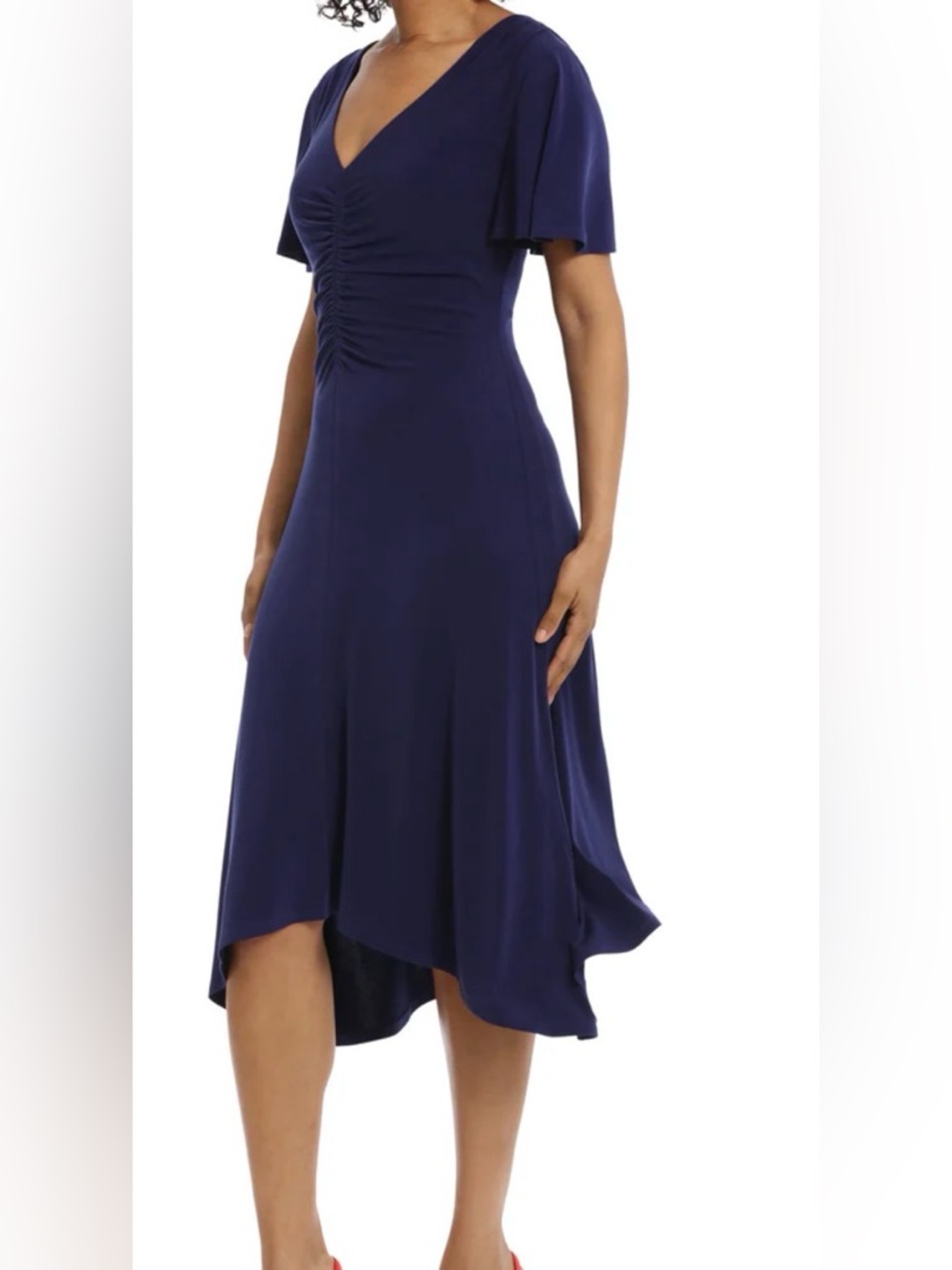 Maggy London Midnight “Mavis”  Draped Midi Dress NWT